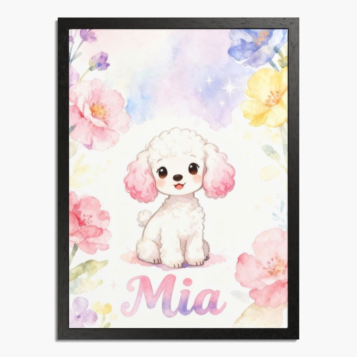 Cartoon Watercolor Custom Pet Portrait