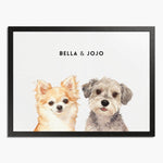 Custom Watercolor Two Pet Portrait