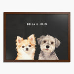 Custom Watercolor Two Pet Portrait