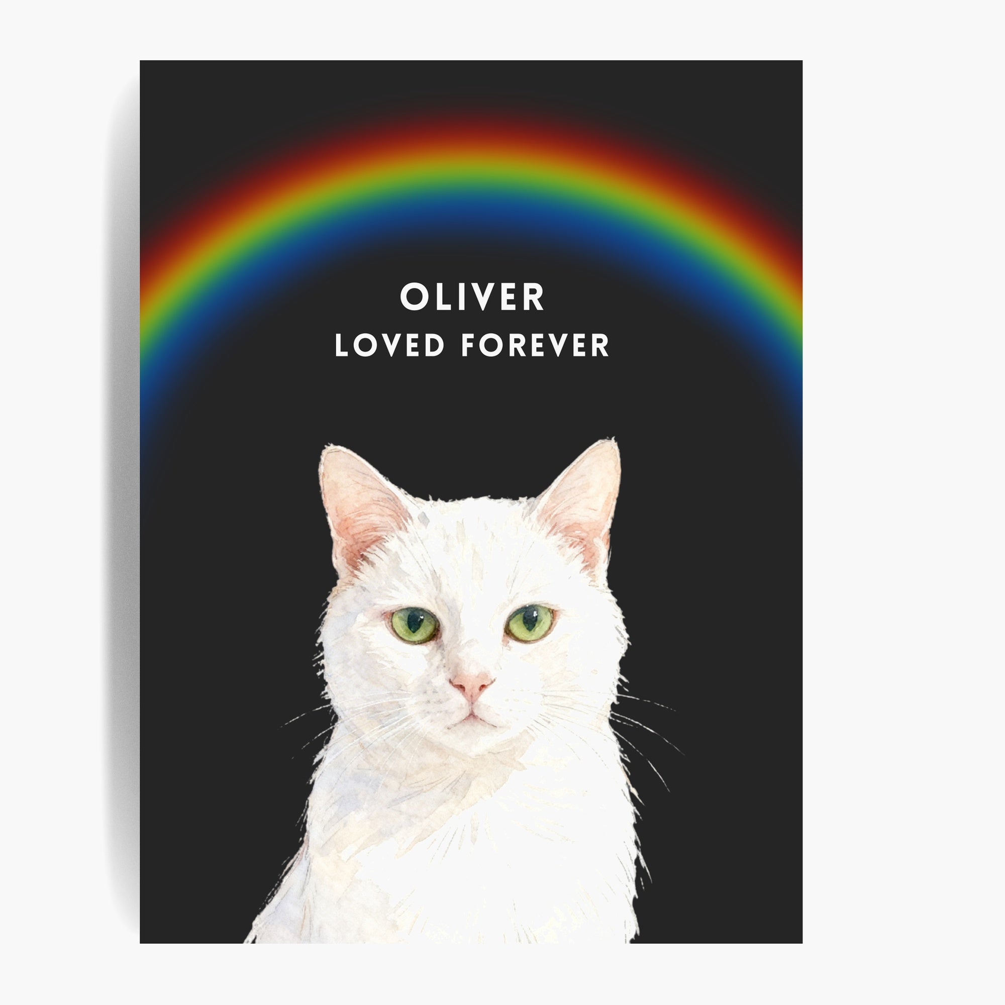 Custom Memorial Pet Portrait with Rainbow