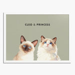 Custom Watercolor Two Pet Portrait