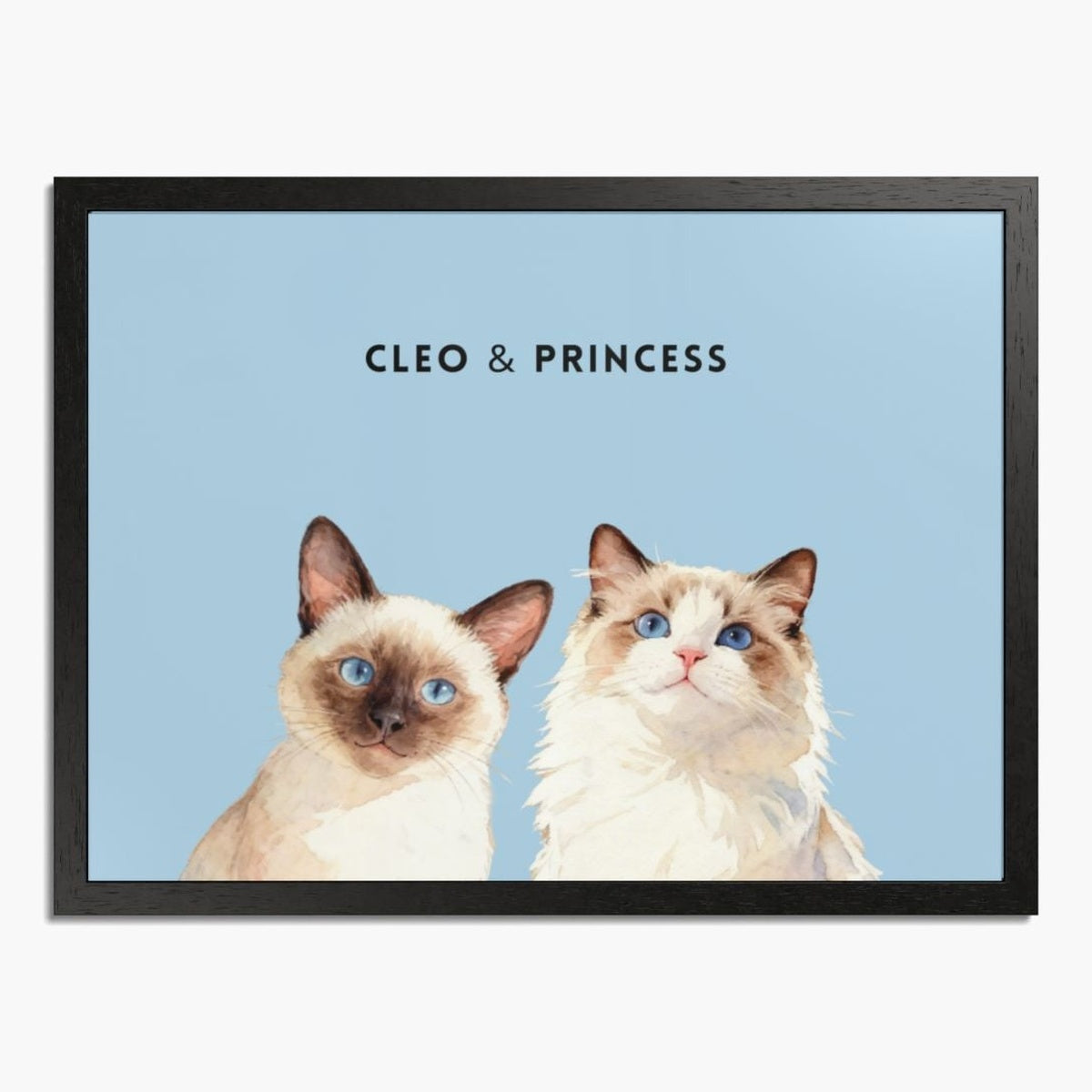 Custom Watercolor Two Pet Portrait