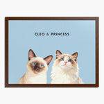 Custom Watercolor Two Pet Portrait