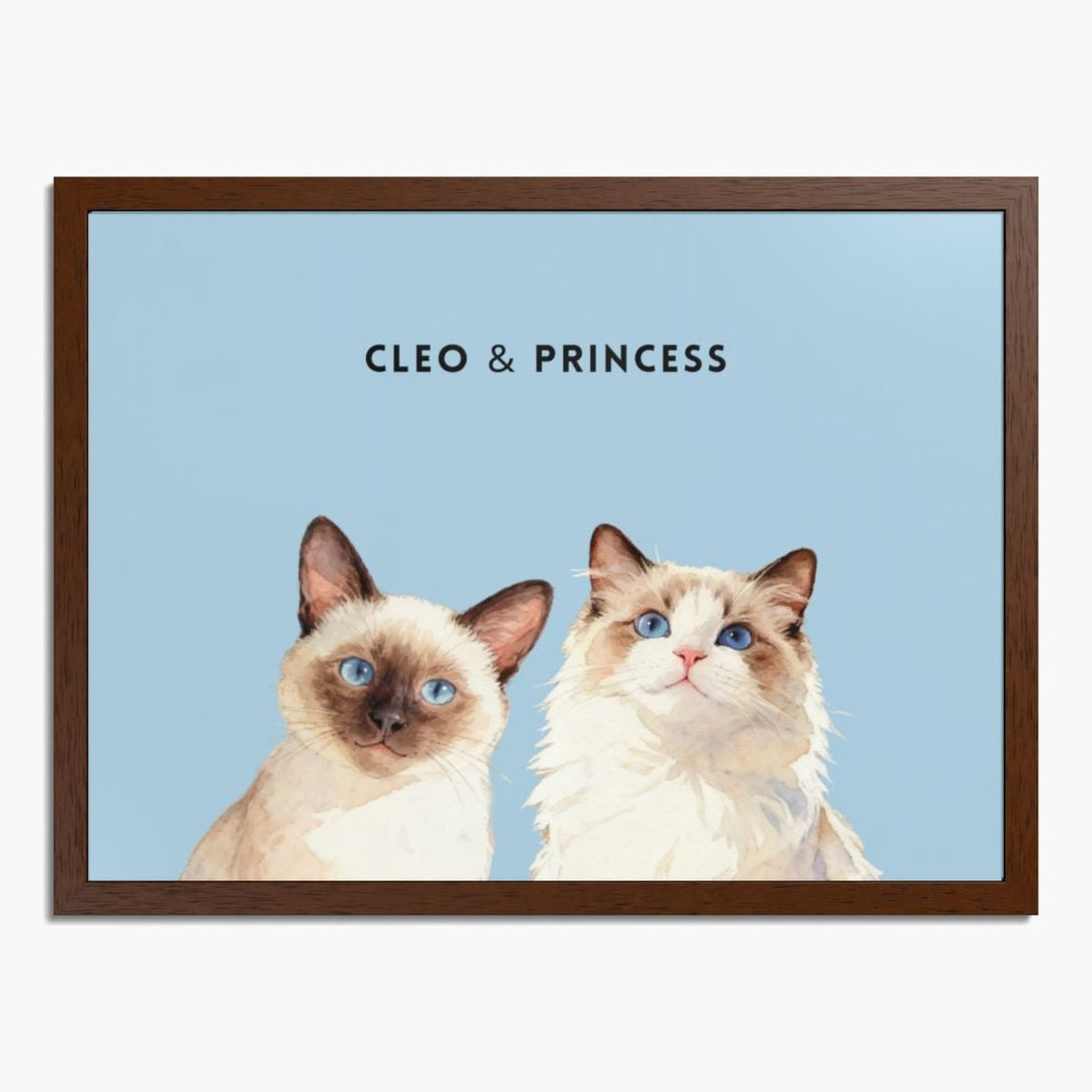 Custom Watercolor Two Pet Portrait