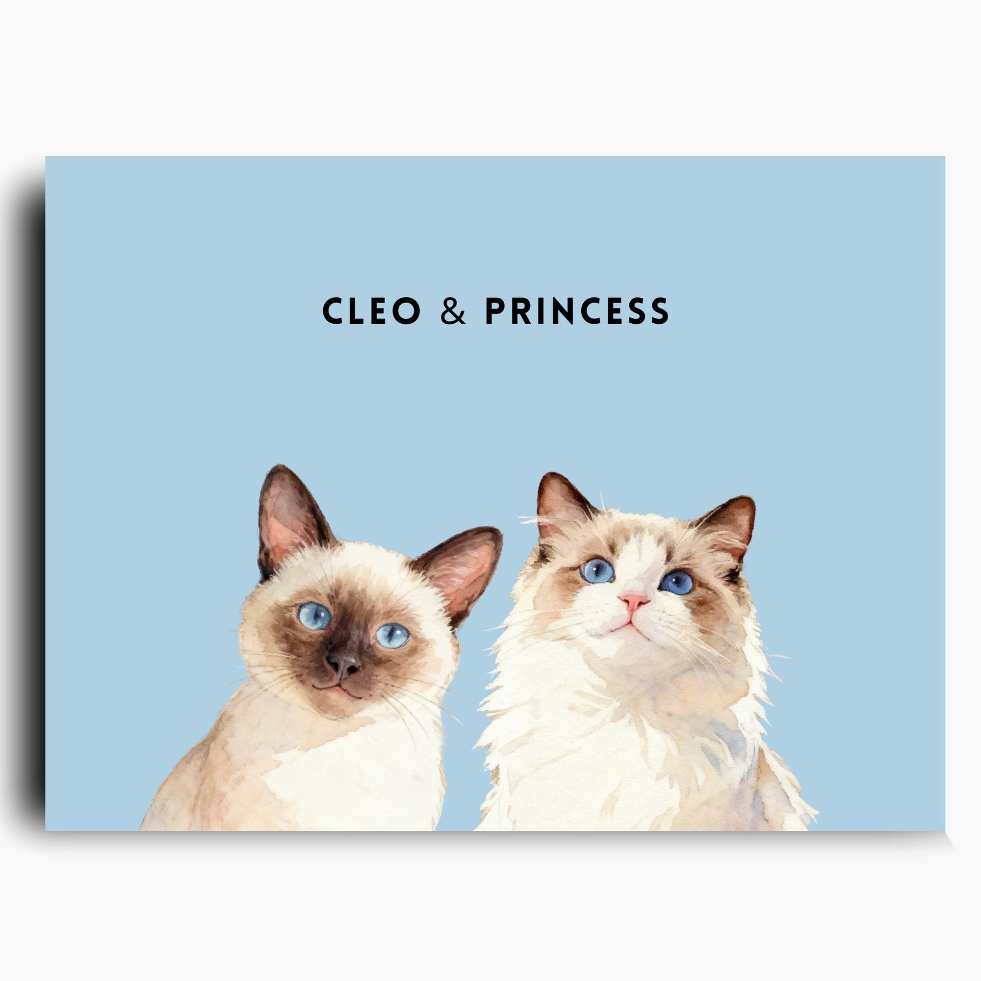 Custom Watercolor Two Pet Portrait