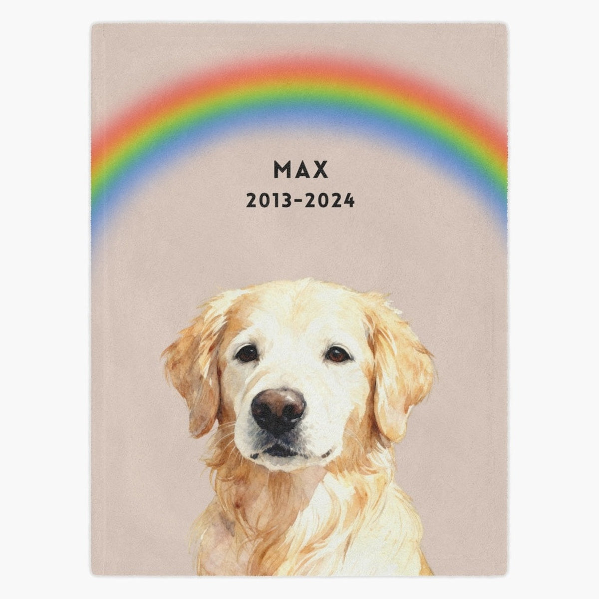 Memorial Custom Pet Blanket with Rainbow