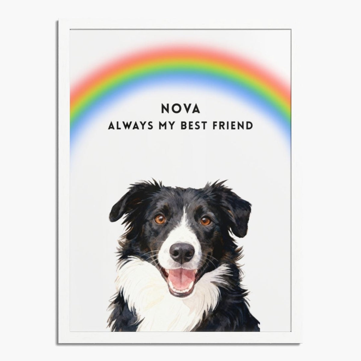 Custom Memorial Pet Portrait with Rainbow