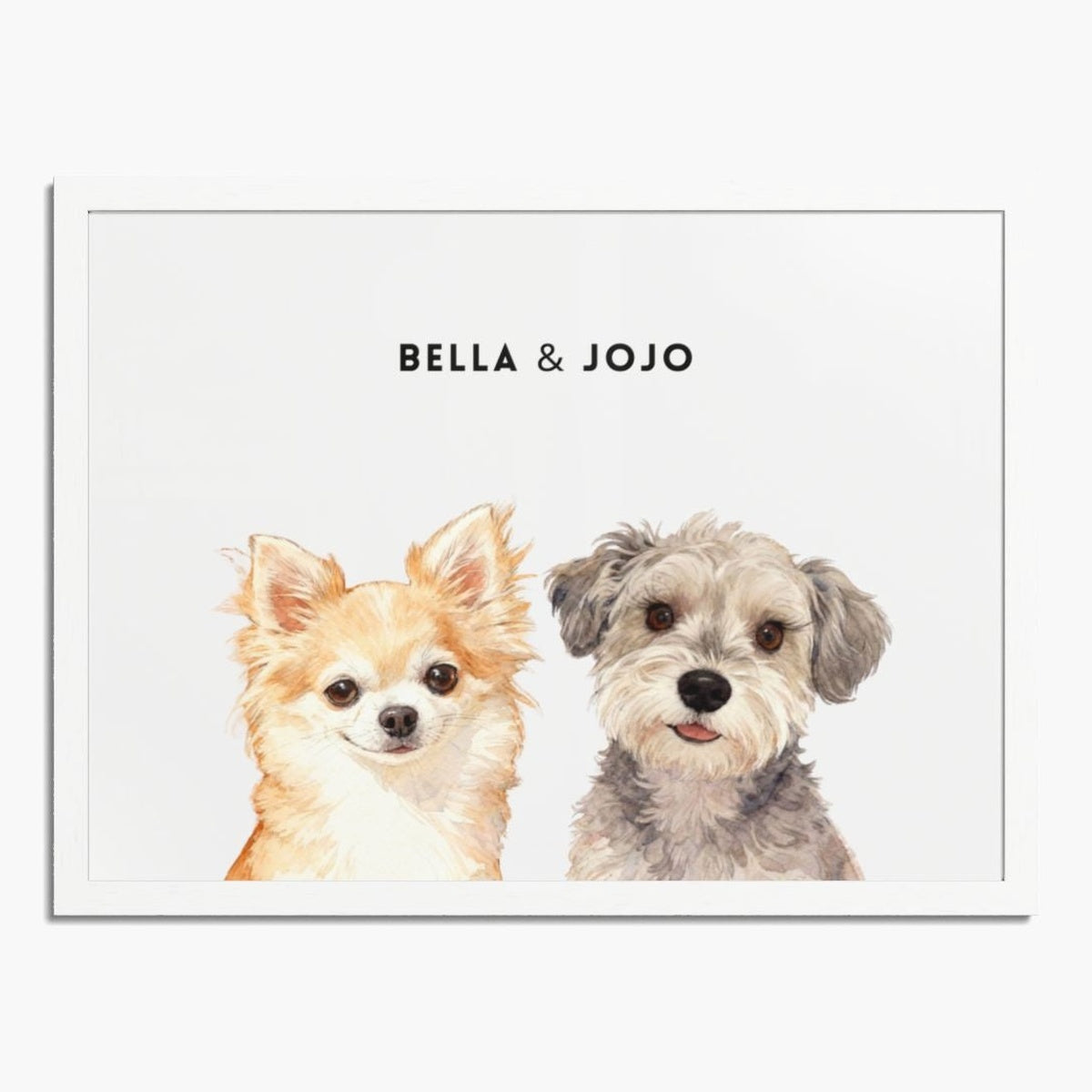 Custom Watercolor Two Pet Portrait