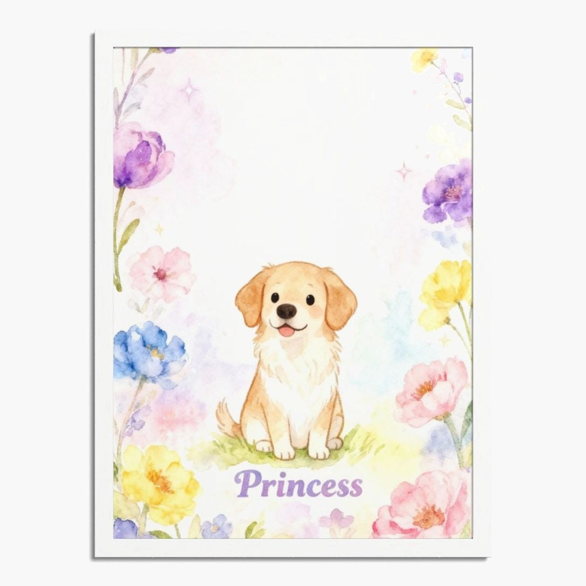 Cartoon Watercolor Custom Pet Portrait