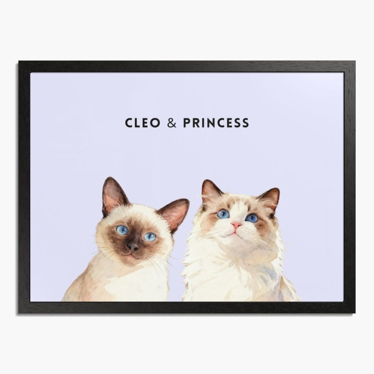 Custom Watercolor Two Pet Portrait