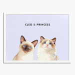 Custom Watercolor Two Pet Portrait