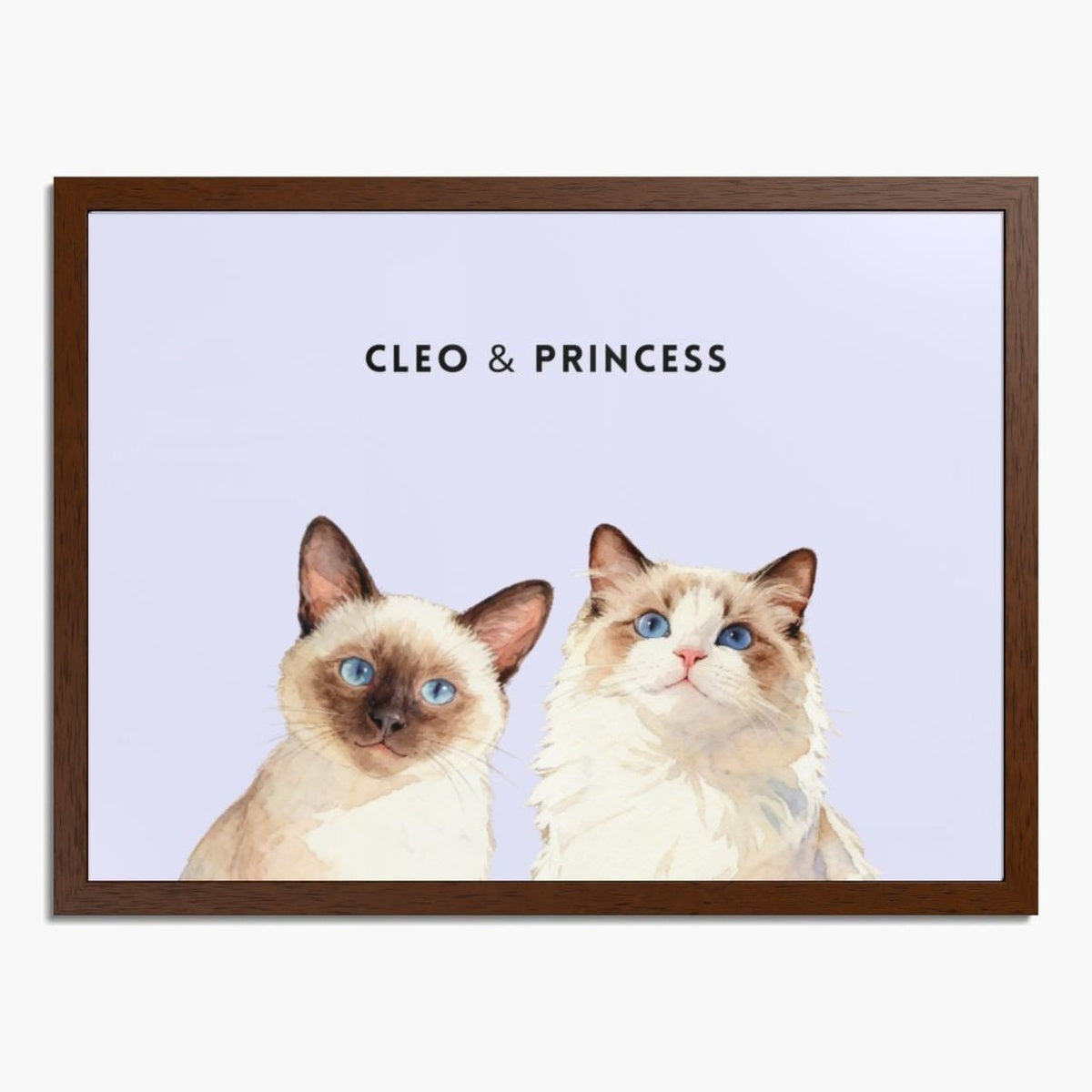 Custom Watercolor Two Pet Portrait