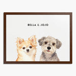 Custom Watercolor Two Pet Portrait