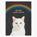 Memorial Custom Pet Blanket with Rainbow