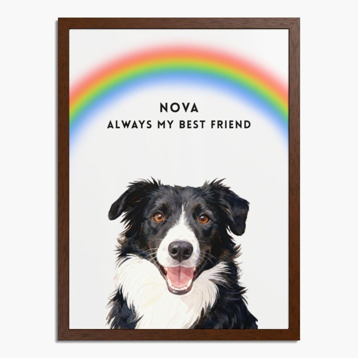 Custom Memorial Pet Portrait with Rainbow