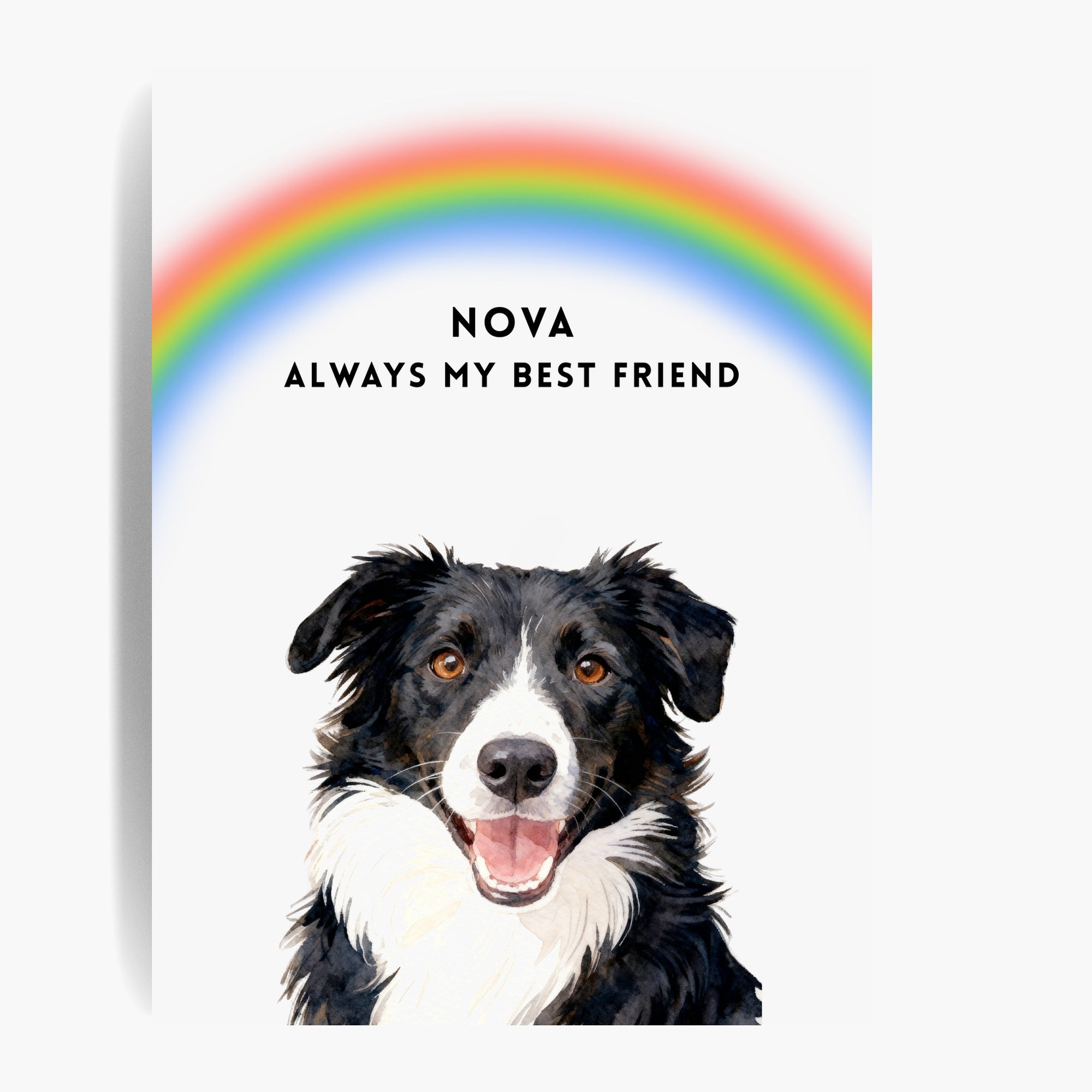 Custom Memorial Pet Portrait with Rainbow