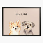 Custom Watercolor Two Pet Portrait