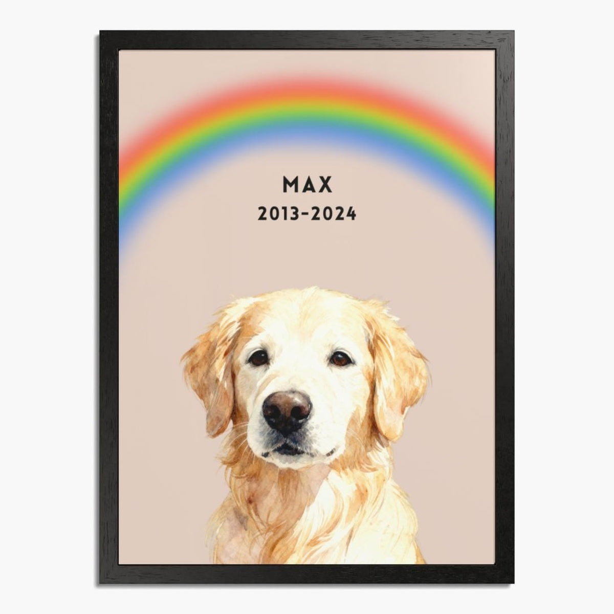 Custom Memorial Pet Portrait with Rainbow