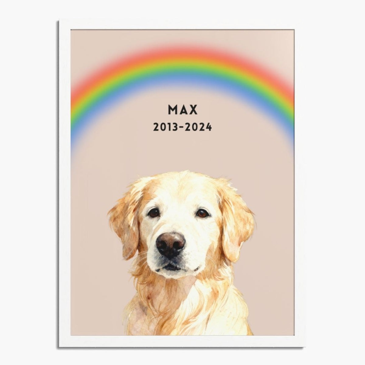 Custom Memorial Pet Portrait with Rainbow