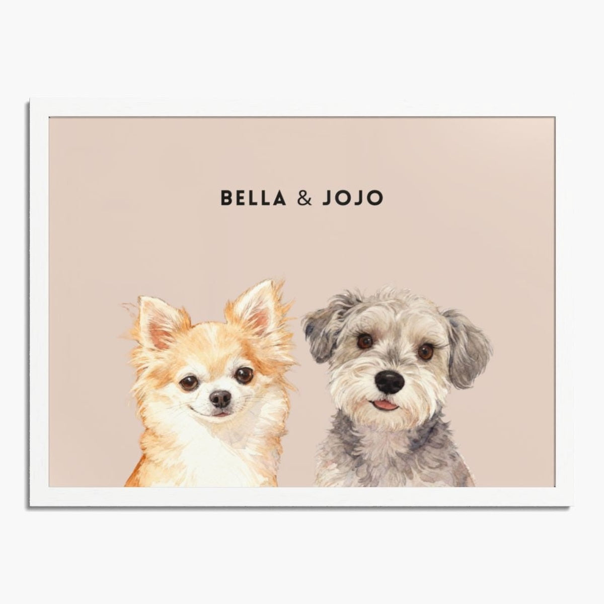 Custom Watercolor Two Pet Portrait