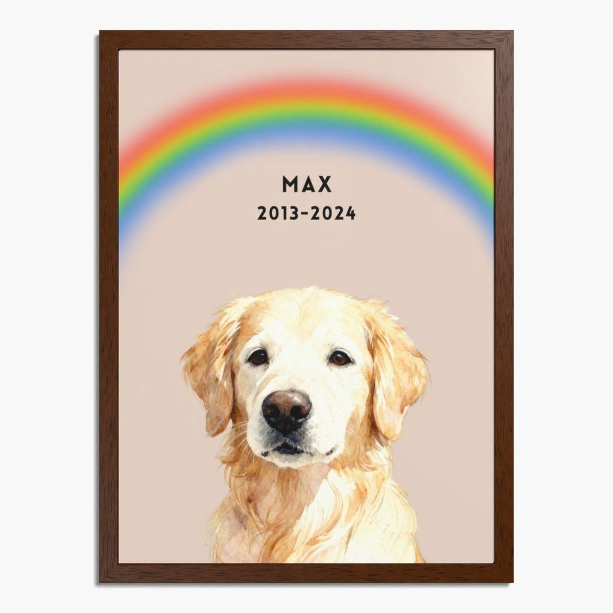 Custom Memorial Pet Portrait with Rainbow