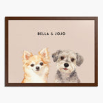 Custom Watercolor Two Pet Portrait