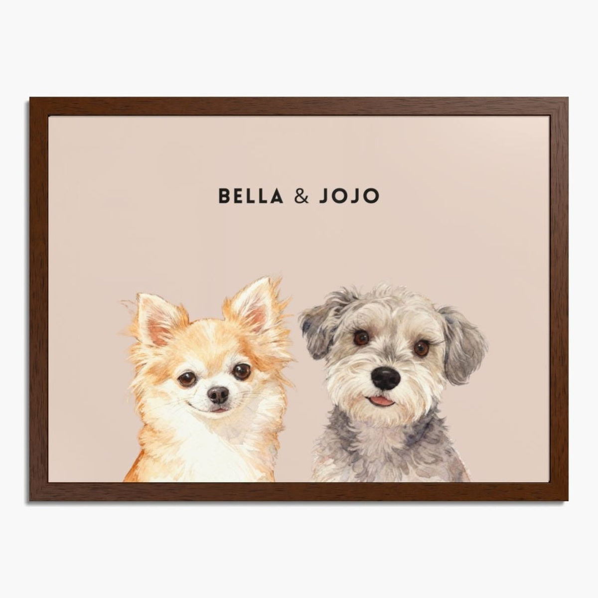 Custom Watercolor Two Pet Portrait