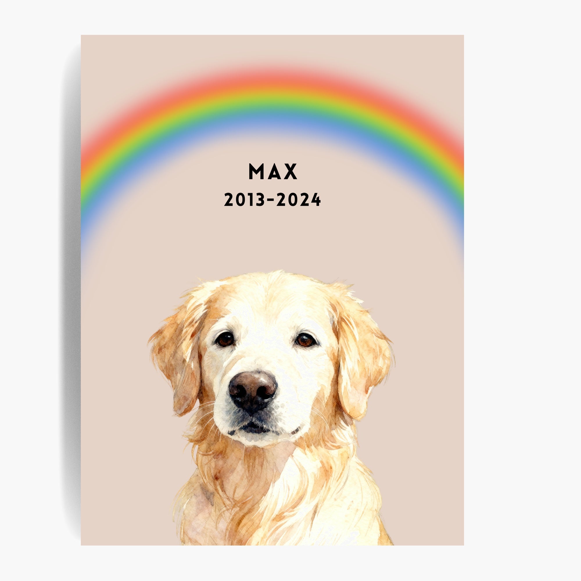 Custom Memorial Pet Portrait with Rainbow