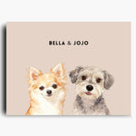 Custom Watercolor Two Pet Portrait