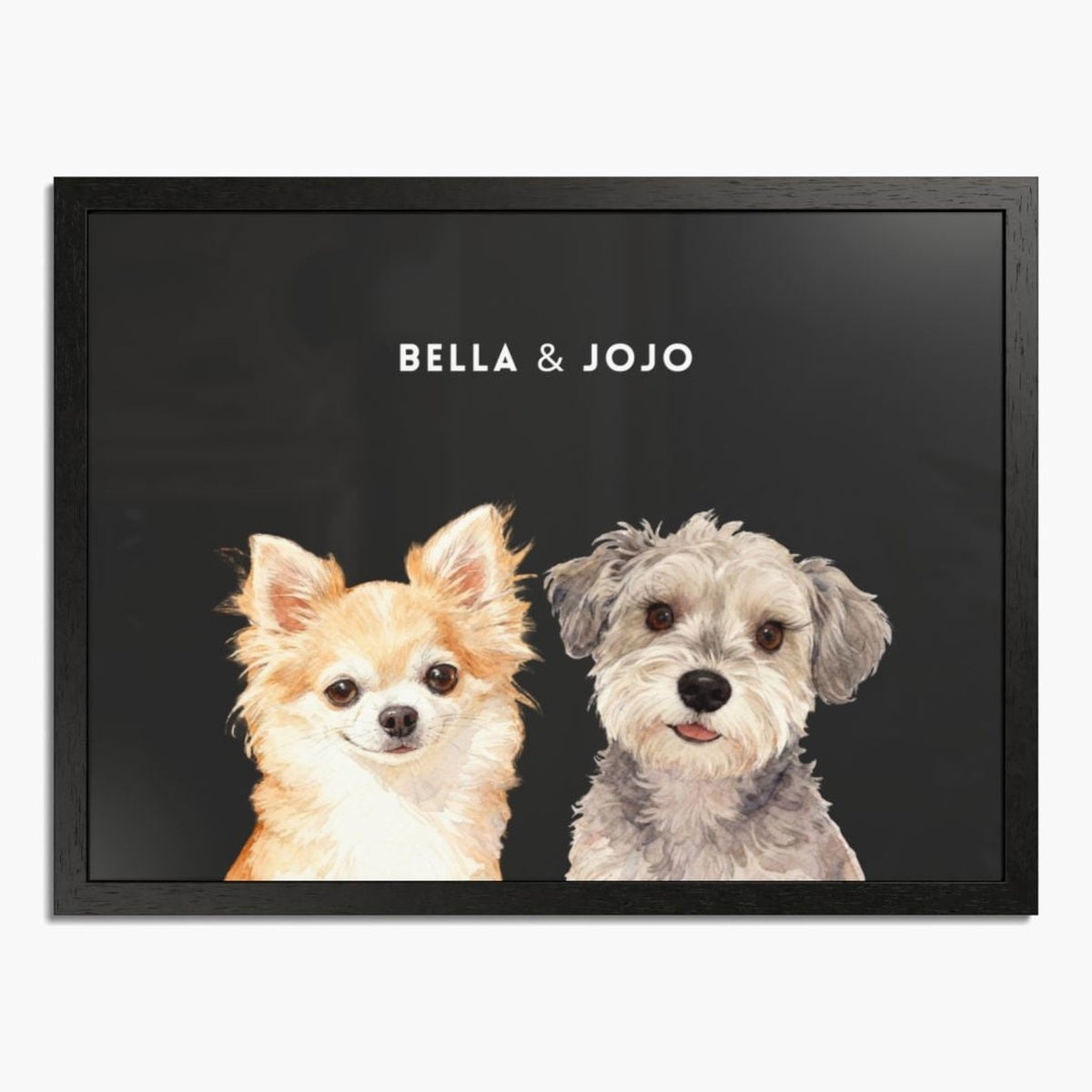 Custom Watercolor Two Pet Portrait