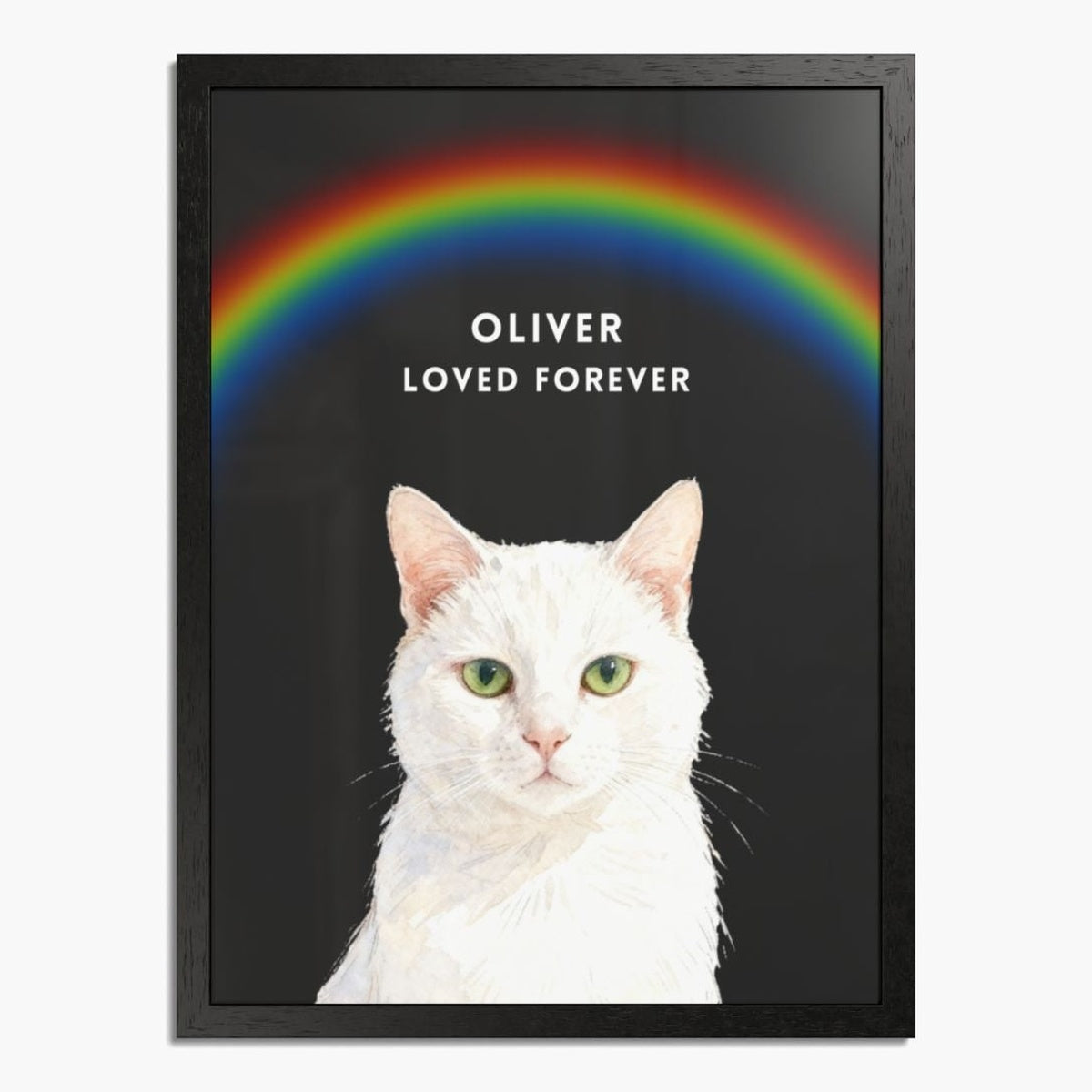 Custom Memorial Pet Portrait with Rainbow
