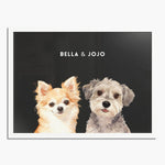 Custom Watercolor Two Pet Portrait