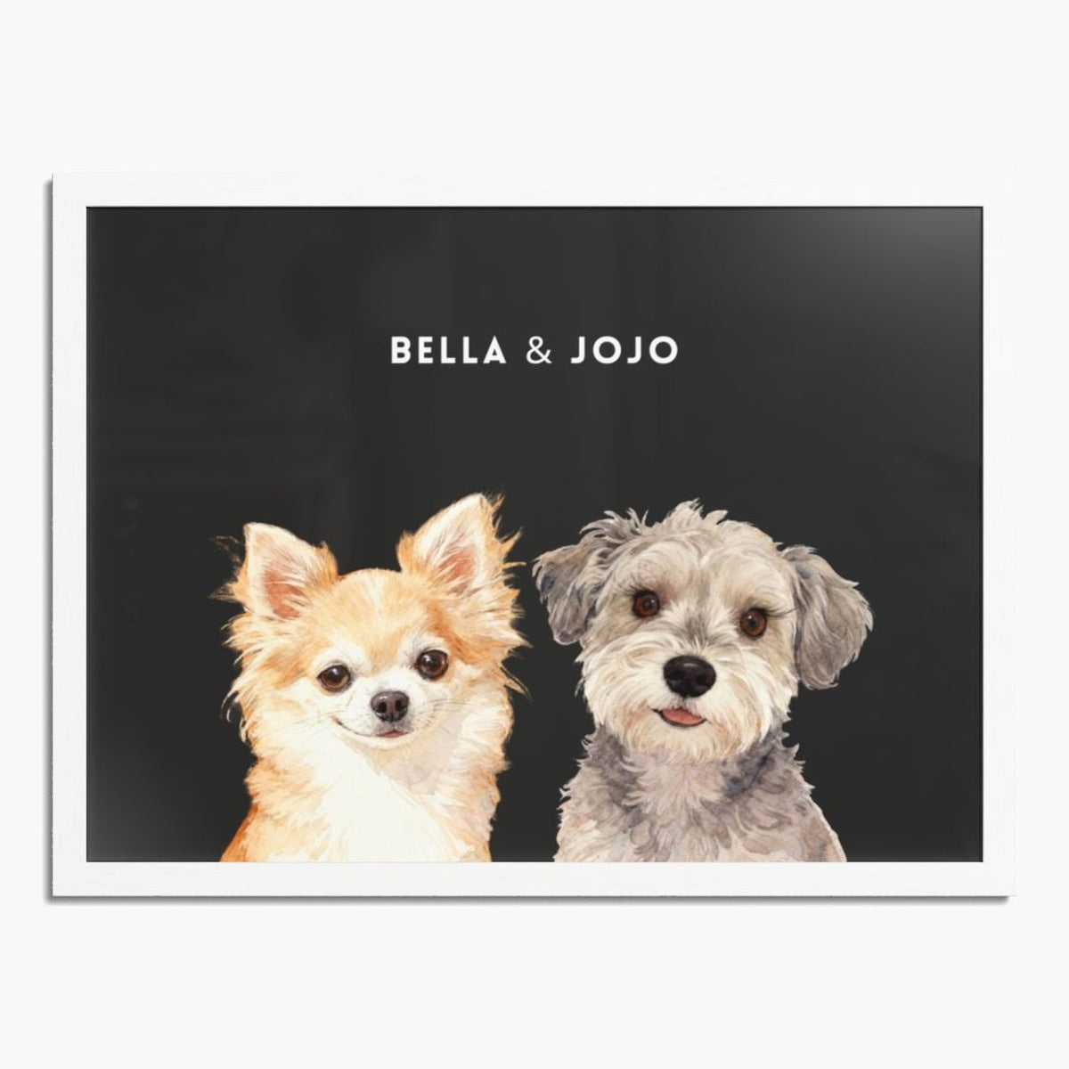 Custom Watercolor Two Pet Portrait