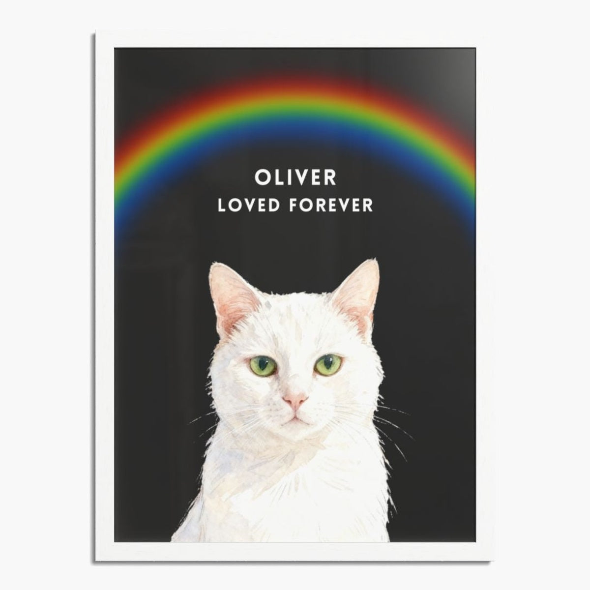 Custom Memorial Pet Portrait with Rainbow