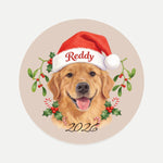 Santa Hat Pet Coaster (Booth) — Dusty Pink