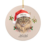 Santa Hat Pet Ornament (Booth) — Dusty Pink