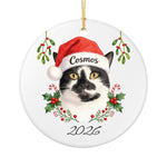 Santa Hat Pet Ornament (Booth) — Soft White