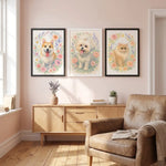 Spring Floral Custom Pet Portrait in a styled home setting